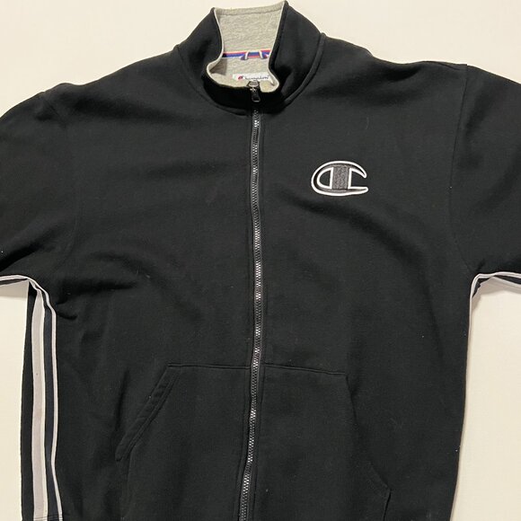 Champion Full Zip Sweater Casual Outdoor Black Athletic Jacket Men's size Large - Picture 1 of 7